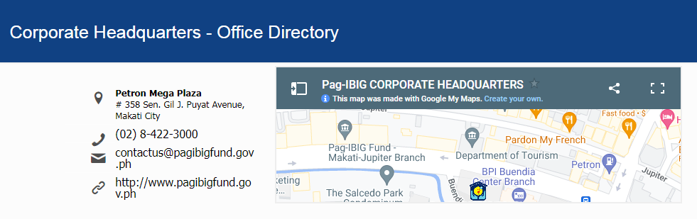 PAG IBIG Housing Loan Headquarters Contact Number