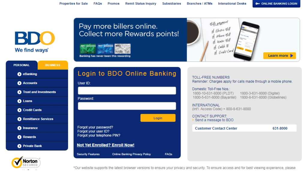 BDO online PAG IBIG Payment approach