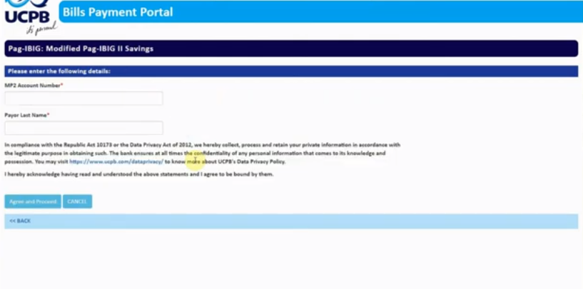Process pay PAG IBIG Contributionst via UCPB Connects