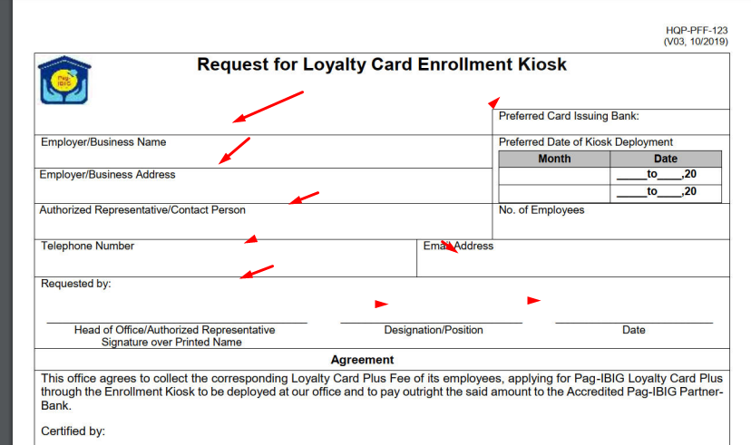 Fill the form for Cash card Pag Ibig