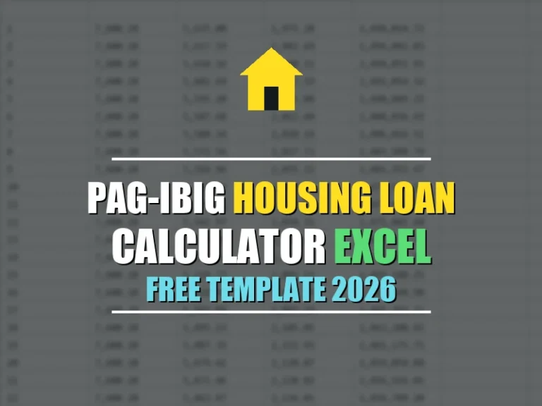 Pag-IBIG Housing Loan Calculator Excel (Free Template)
